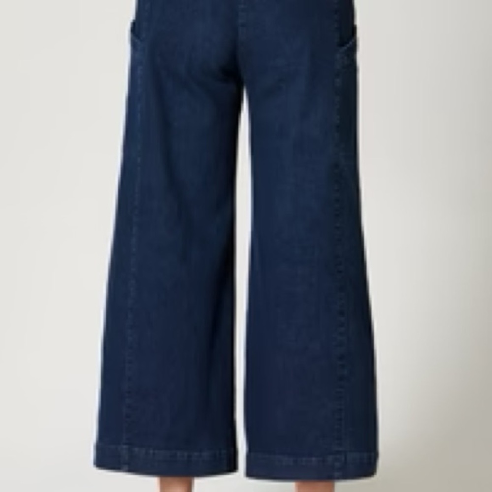 Elegant Blue/ Black Wide-Leg Women's Jeans by Lisa Bayne of Artful Home. Size XS - Picture 2 of 10